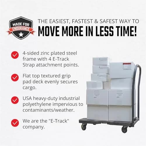 Snap-Loc Material Handling Truck 1200 lb Capacity | Heavy Duty E-Track Push Cart with Made in USA (70-120 chars) thumbnail 3