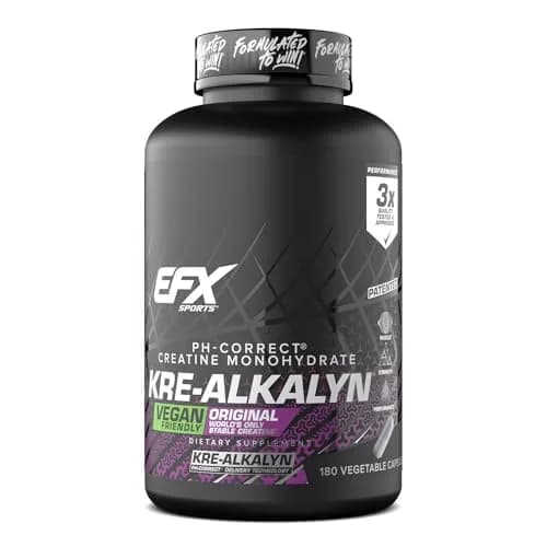 EFX Sports Kre-Alkalyn EFX pH-Correct Creatine Monohydrate Pill Supplement 180 Veggie Capsules | Vegan Friendly Strength & Muscle Growth thumbnail 1