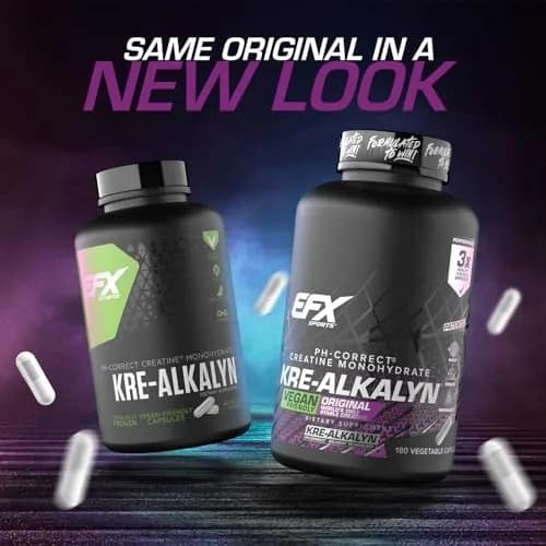 EFX Sports Kre-Alkalyn EFX pH-Correct Creatine Monohydrate Pill Supplement 180 Veggie Capsules | Vegan Friendly Strength & Muscle Growth thumbnail 2