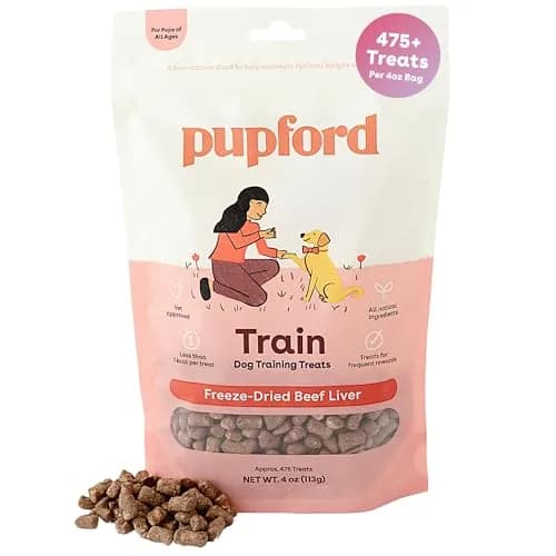 Pupford Freeze Dried Training Treats for Dogs & Puppies (Beef Liver, 4 oz) | All-Natural, Low-Calorie, Perfect for Training thumbnail 1