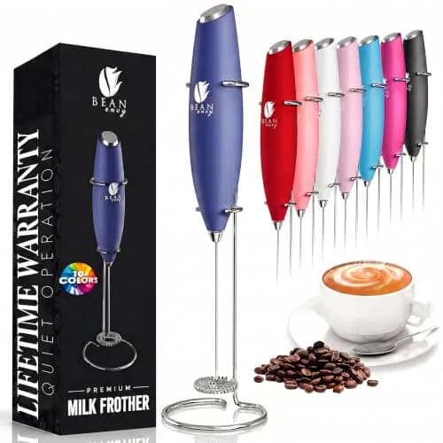 Bean Envy Milk Frother Handheld - Blue | 19,000 RPM Electric Foam Maker for Coffee & Hot Chocolate thumbnail 1
