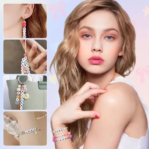Looconi 1600pcs Acrylic Alphabet Letter Beads | Balanced Quantity for Jewelry Making thumbnail 5