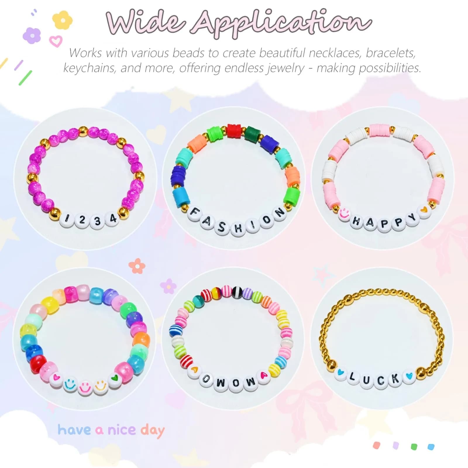 Looconi 1600pcs Acrylic Alphabet Letter Beads | Balanced Quantity for Jewelry Making - view 6