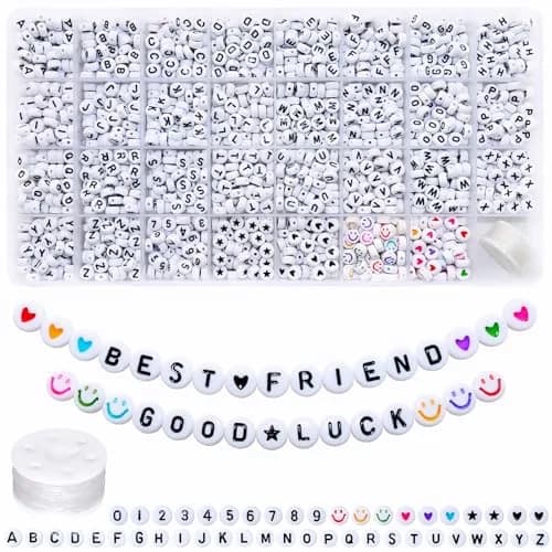 Looconi 1600pcs Acrylic Alphabet Letter Beads | Balanced Quantity for Jewelry Making thumbnail 1