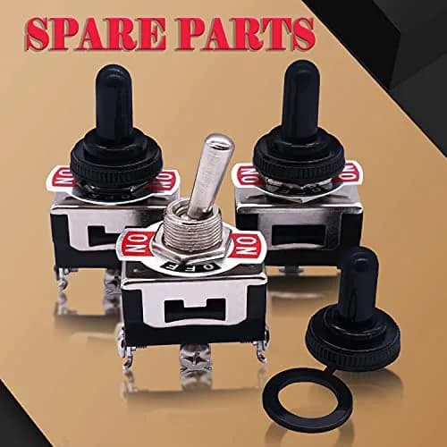 Twidec Heavy Duty SPDT Toggle Switch 16A 250V AC 3-Pin ON/Off/ON with Waterproof Cover (3-Pack) thumbnail 3