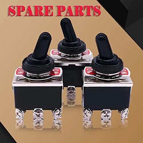 Twidec Heavy Duty Toggle Switch 16A 250V AC | Waterproof Metal Cap (33x20x57mm) thumbnail 3