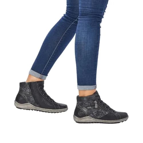 Remonte Women's R1497Ankle Boot, Black Schwarz Graphit Asphalt 45 | Flat Heel, Lace-Up, Water-Resistant thumbnail 2