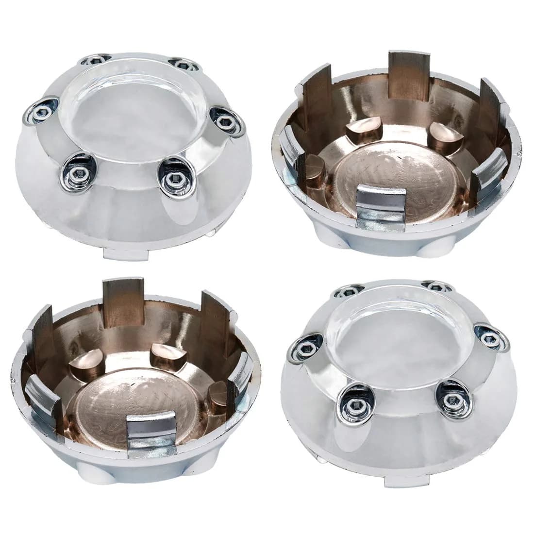 AUTUT Silver Wheel Center Caps 67mm Outer Diameter | 4-Piece Set for Cars and Trucks - main product image