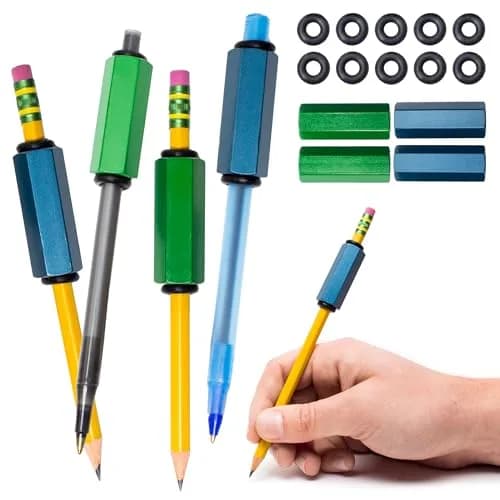 SenseAid Weighted Pencil Grips for Kids Handwriting, Adults, Special Needs | Pack of 4 (43g each) thumbnail 1