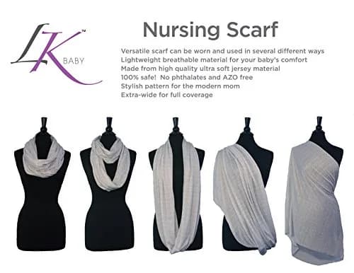 LK Baby Nursing Privacy Cover Infinity Scarf, 1 Count (Pack of 1) | Breathable Jersey Fabric thumbnail 6