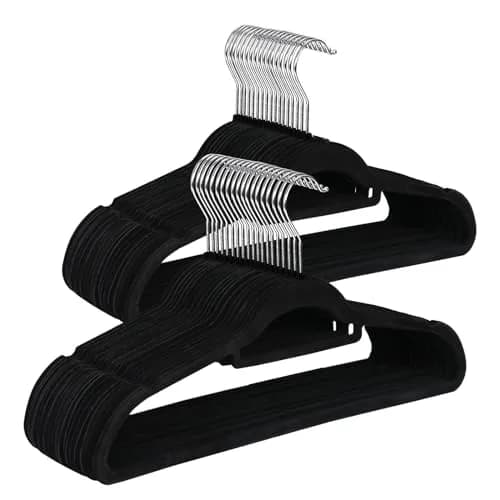 ZENY Velvet Hangers 100 Pack for Suits, Coats, Dresses | Space Saving & Non Slip thumbnail 1