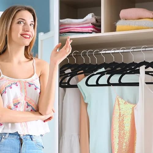 ZENY Velvet Hangers 100 Pack for Suits, Coats, Dresses | Space Saving & Non Slip thumbnail 5