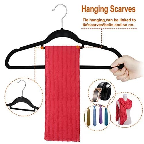 ZENY Velvet Hangers 100 Pack for Suits, Coats, Dresses | Space Saving & Non Slip thumbnail 7