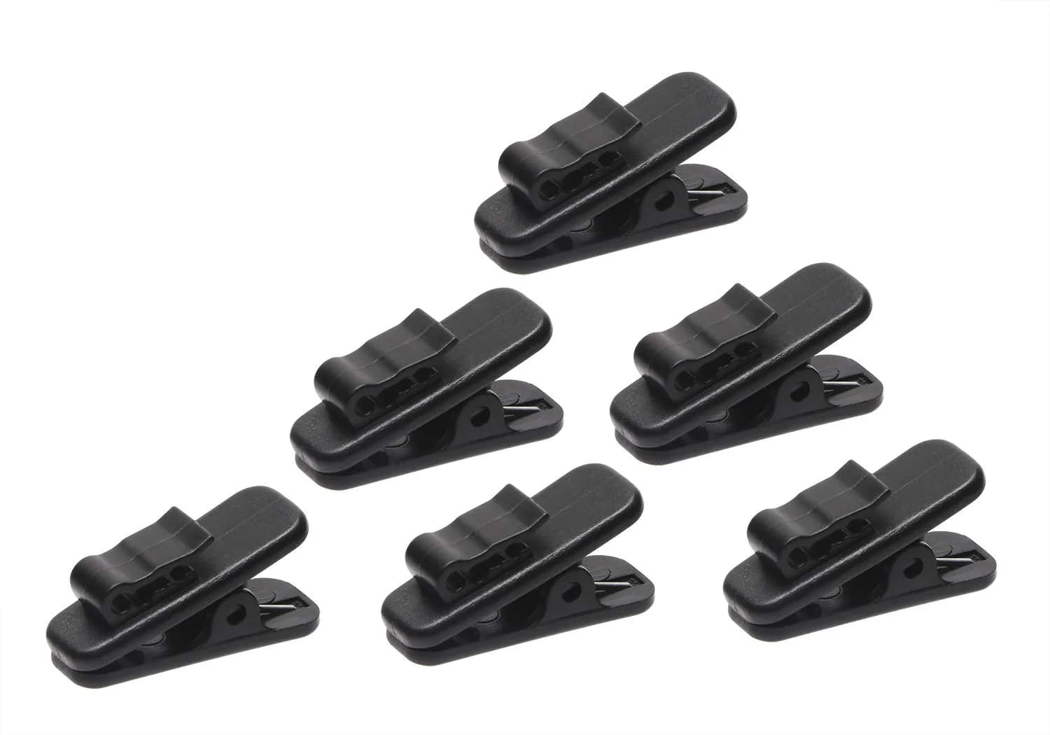 Mini Skater Black Earphone Wire Clips 6Pcs | Tangle Free Cord Management for 1.5mm Round Wires — Black