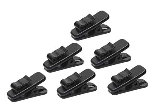 Mini Skater Black Earphone Wire Clips 6Pcs | Tangle Free Cord Management for 1.5mm Round Wires thumbnail 1