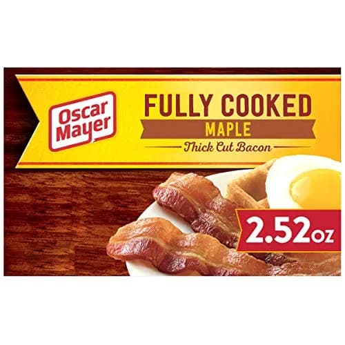 Oscar Mayer Maple Fully Cooked Thick Cut Bacon (2.52 oz) | Premium American Bacon, Ready to Eat thumbnail 1