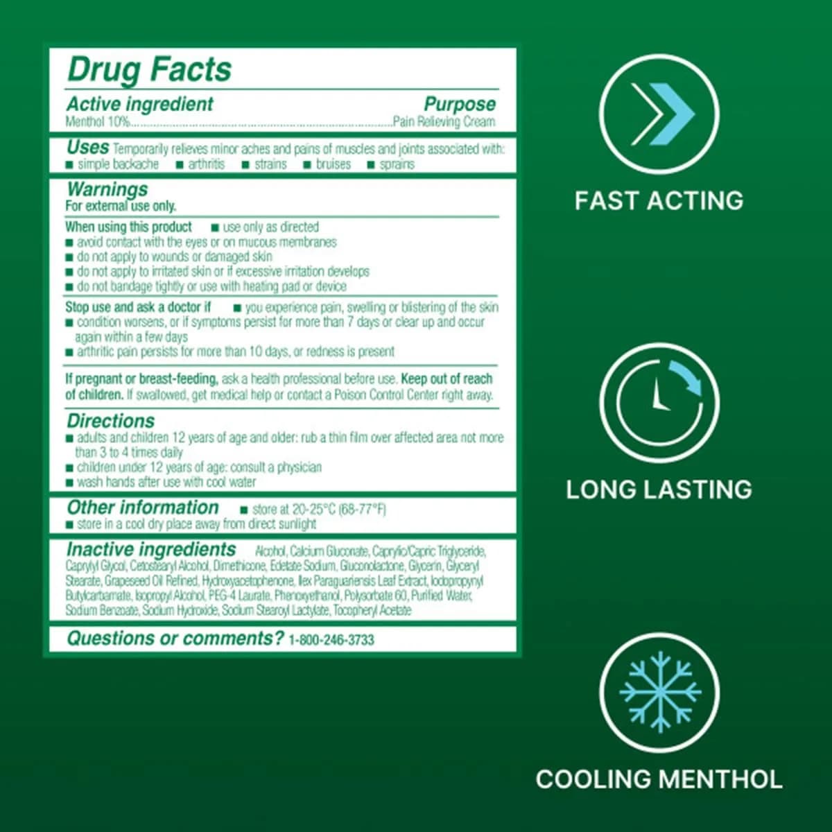 Biofreeze Menthol Pain Relief Cream 177ml (6 Fl Oz) | Cooling Relief for Arthritis, Muscle & Back Pain - view 7