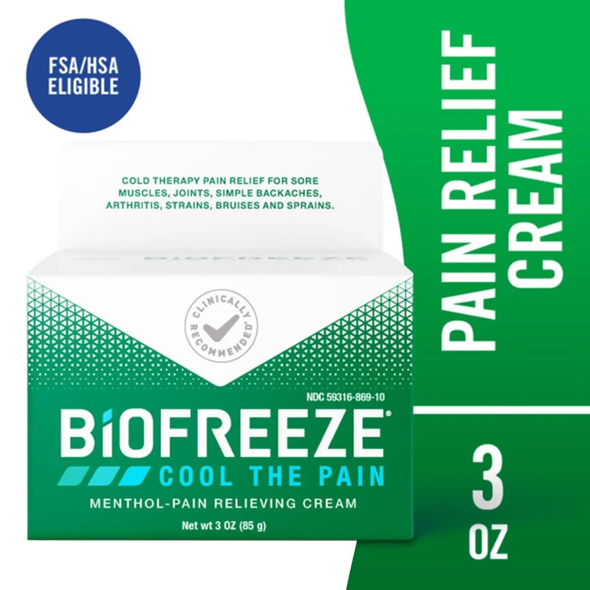 Biofreeze Menthol Pain Relief Cream 177ml (6 Fl Oz) | Cooling Relief for Arthritis, Muscle & Back Pain - view 2