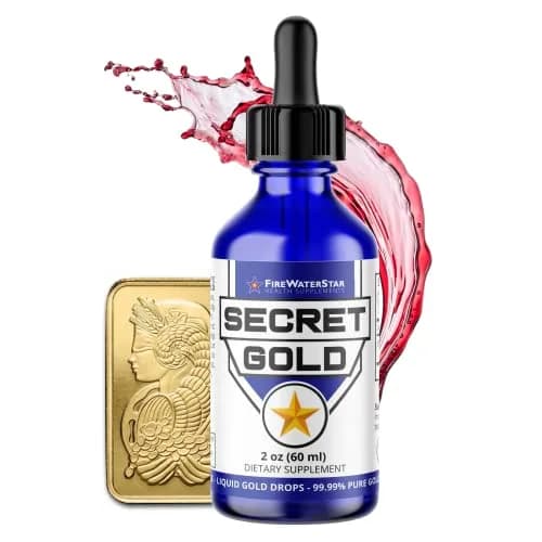 FIREWATERSTAR HEALTH SUPPLEMENTS Colloidal Gold Liquid Drops | Brain Boost, Awareness & Clarity, 2 Fl Oz thumbnail 1