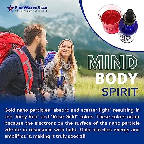 FIREWATERSTAR HEALTH SUPPLEMENTS Colloidal Gold Liquid Drops | Brain Boost, Awareness & Clarity, 2 Fl Oz thumbnail 4