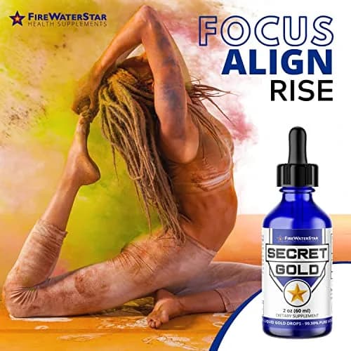 FIREWATERSTAR HEALTH SUPPLEMENTS Colloidal Gold Liquid Drops | Brain Boost, Awareness & Clarity, 2 Fl Oz thumbnail 3