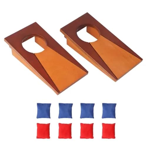 GSE Mini Tabletop Cornhole Toss Game Set with 8 Bean Bags, 10" x 5" | Compact Office & Home Game thumbnail 1