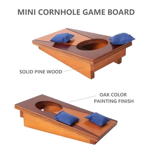 GSE Mini Tabletop Cornhole Toss Game Set with 8 Bean Bags, 10" x 5" | Compact Office & Home Game thumbnail 2