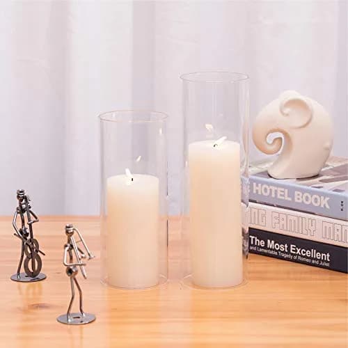 WGVI Hurricane Candle Holder Sleeve, Wide 3" x 14"H | Clear Glass Cylinder, Open Ended, Chimney Tube thumbnail 5