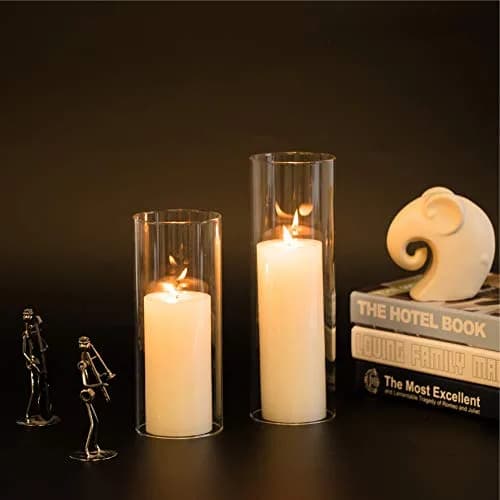WGVI Hurricane Candle Holder Sleeve, Wide 3" x 14"H | Clear Glass Cylinder, Open Ended, Chimney Tube thumbnail 7