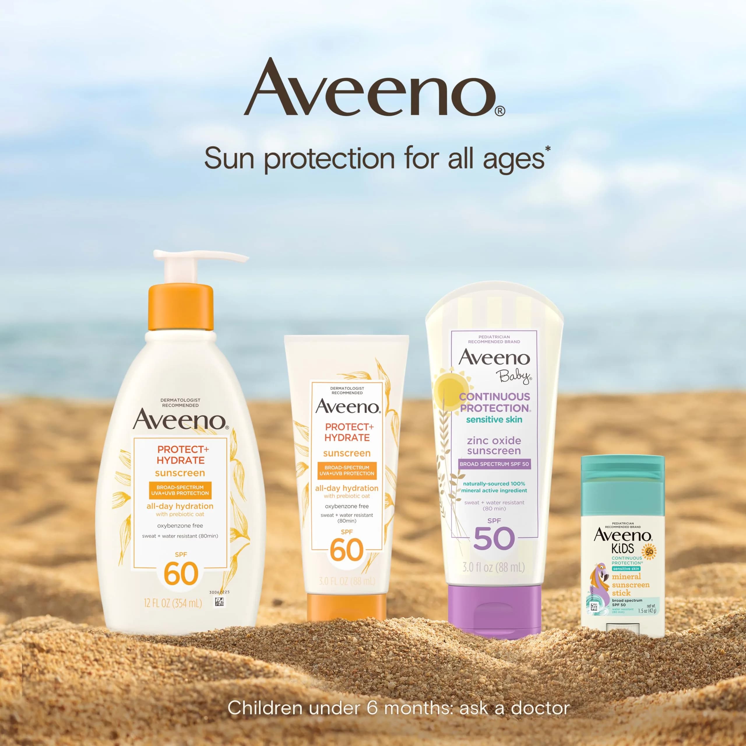 Aveeno Kids Continuous Protection Mineral Sunscreen Lotion SPF 50, 90ml (3 fl. oz) | Broad Spectrum UVA/UVB Protection for Sensitive Skin - view 8