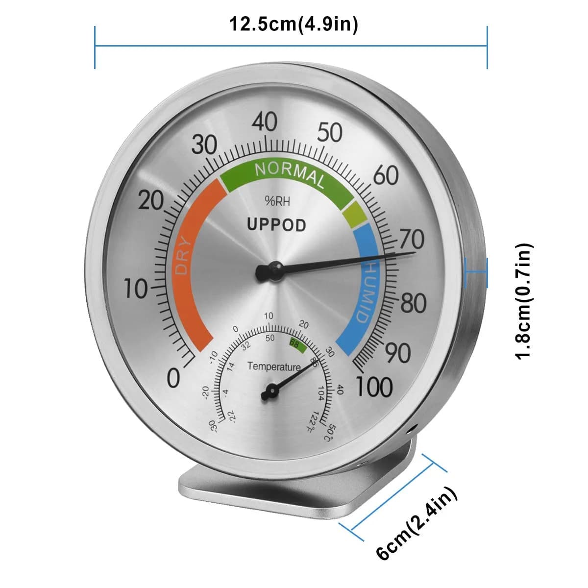 LittleGood Analog Hygrometer Thermometer 13cm (5") | Accurate Humidity & Temperature Monitor for Indoor/Outdoor Use - view 2