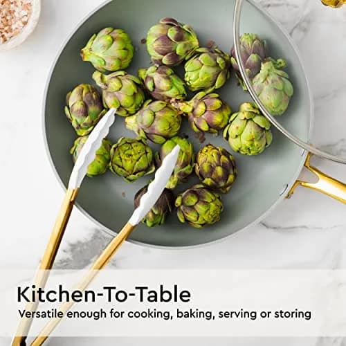 STYLED SETTINGS Gold Kitchen Utensils Set – 6 PC White Silicone and Gold Cooking Tools for Nonstick Cookware thumbnail 7