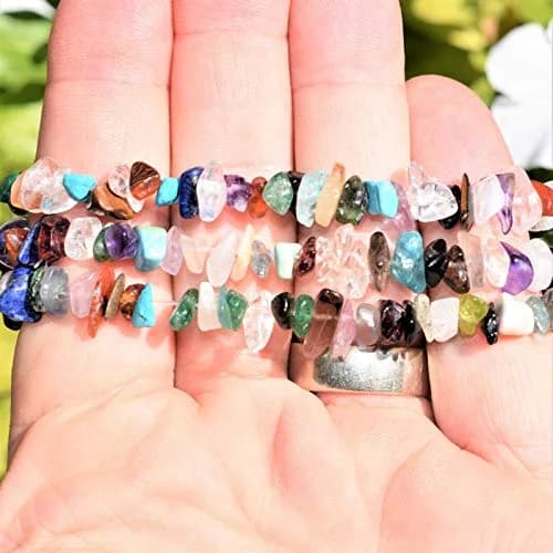 Zenergy Gems 7" Crystal Chip Stretchy Bracelet | Handcrafted Reiki Gemstone Jewelry thumbnail 4