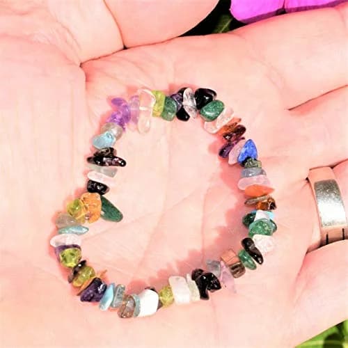 Zenergy Gems 7" Crystal Chip Stretchy Bracelet | Handcrafted Reiki Gemstone Jewelry thumbnail 3