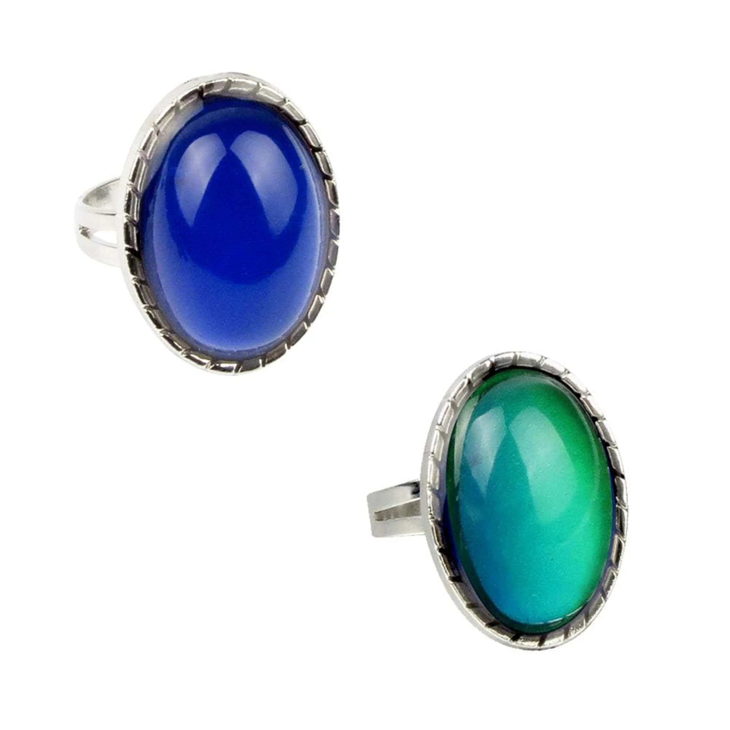 Carykon Cat Mood Ring Adjustable Size | Color-Changing Glass Stone — Classic