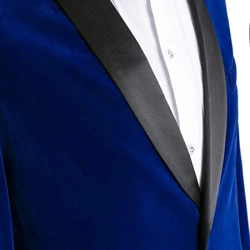 MAGE MALE Men's 2 Piece Velvet Suit X-Large | Slim Fit Tuxedo with Peak Lapel (48.82 in chest, 37.01 in waist) thumbnail 5