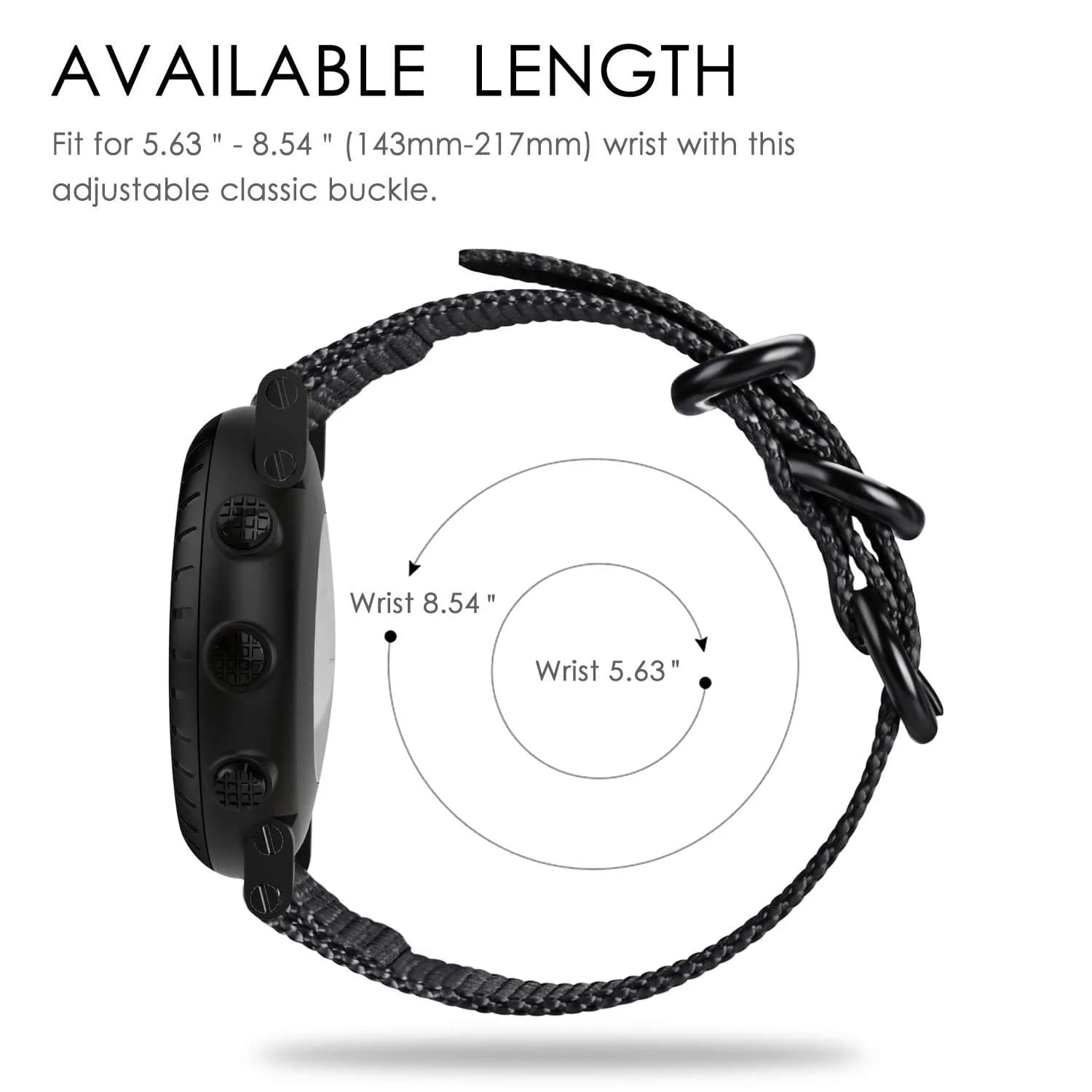 FINTIE Nylon Sport Band Compatible with Suunto Core 24mm (0.94in) | Breathable & Adjustable Replacement Strap - view 6