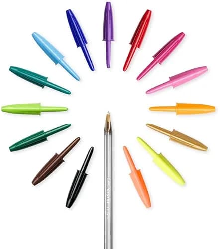 BIC Cristal Multicolour Ballpoint Pens 15 Pack | Wide 1.6mm Tip for Colourful Writing in Assorted Colours thumbnail 4