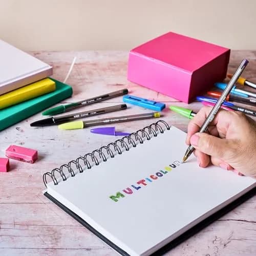 BIC Cristal Multicolour Ballpoint Pens 15 Pack | Wide 1.6mm Tip for Colourful Writing in Assorted Colours thumbnail 8