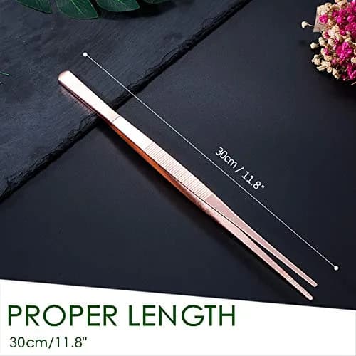 LINALL Tongs Tweezers 12 Inch Stainless Steel | Professional Garnishing Tool for Cocktails & Food thumbnail 5