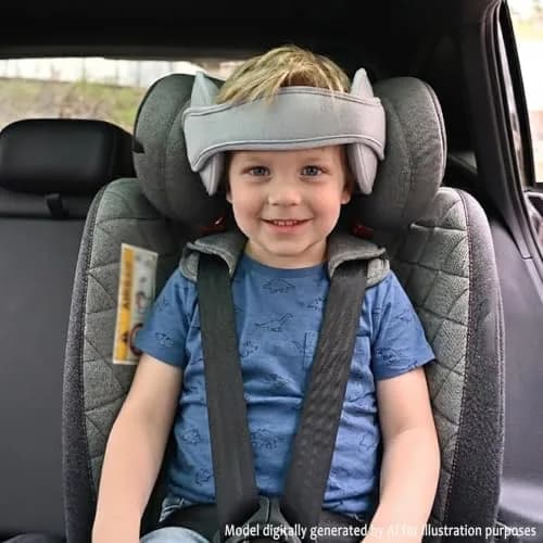 LETTON Adjustable Child Head Support Pillow for Car Seats, Toddler & Infant Headrest | 21 x 17 inches (Grey) thumbnail 3