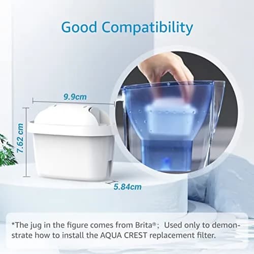 AQUA CREST Water Filter Replacement for Brita Mavea Maxtra 6 Pack | NSF Certified Lead-Free Filtration thumbnail 7
