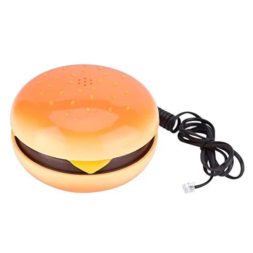 Zerone Hamburger Phone | Novelty Retro Landline with Voice Dial & Flash Function (11x11x6.5cm, 288g) thumbnail 1