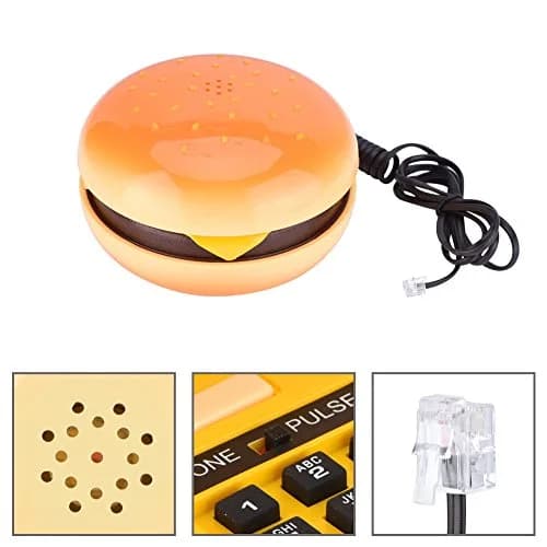 Zerone Hamburger Phone | Novelty Retro Landline with Voice Dial & Flash Function (11x11x6.5cm, 288g) thumbnail 5