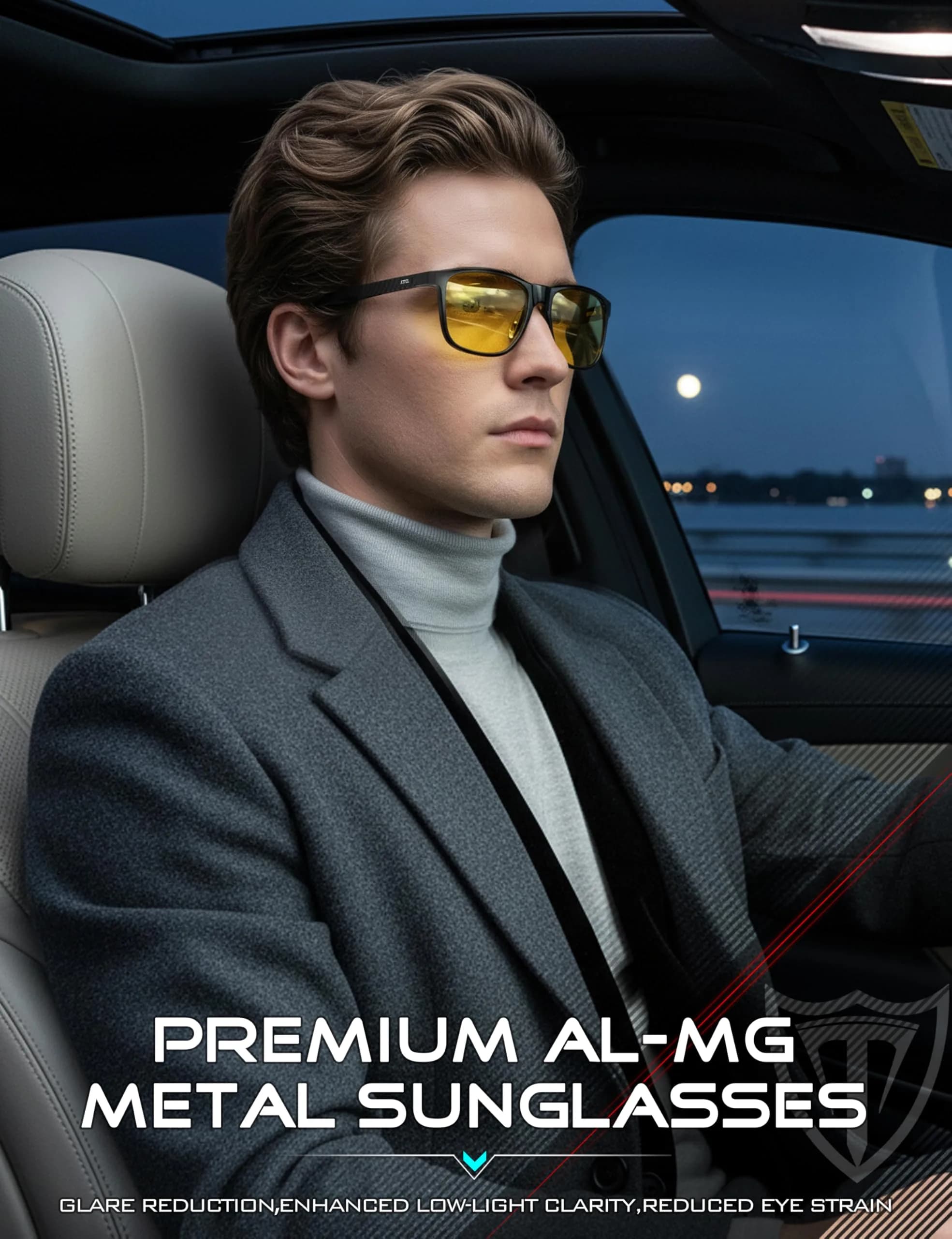ATTCL HD Night Driving Polarized Sunglasses for Men - Enhanced Visibility for Night Driving - view 3