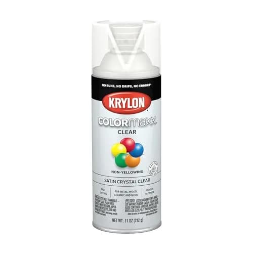 Krylon COLORmaxx Acrylic Clear Spray Paint Satin Crystal Clear 11 oz (312 g) | Indoor/Outdoor Use thumbnail 1