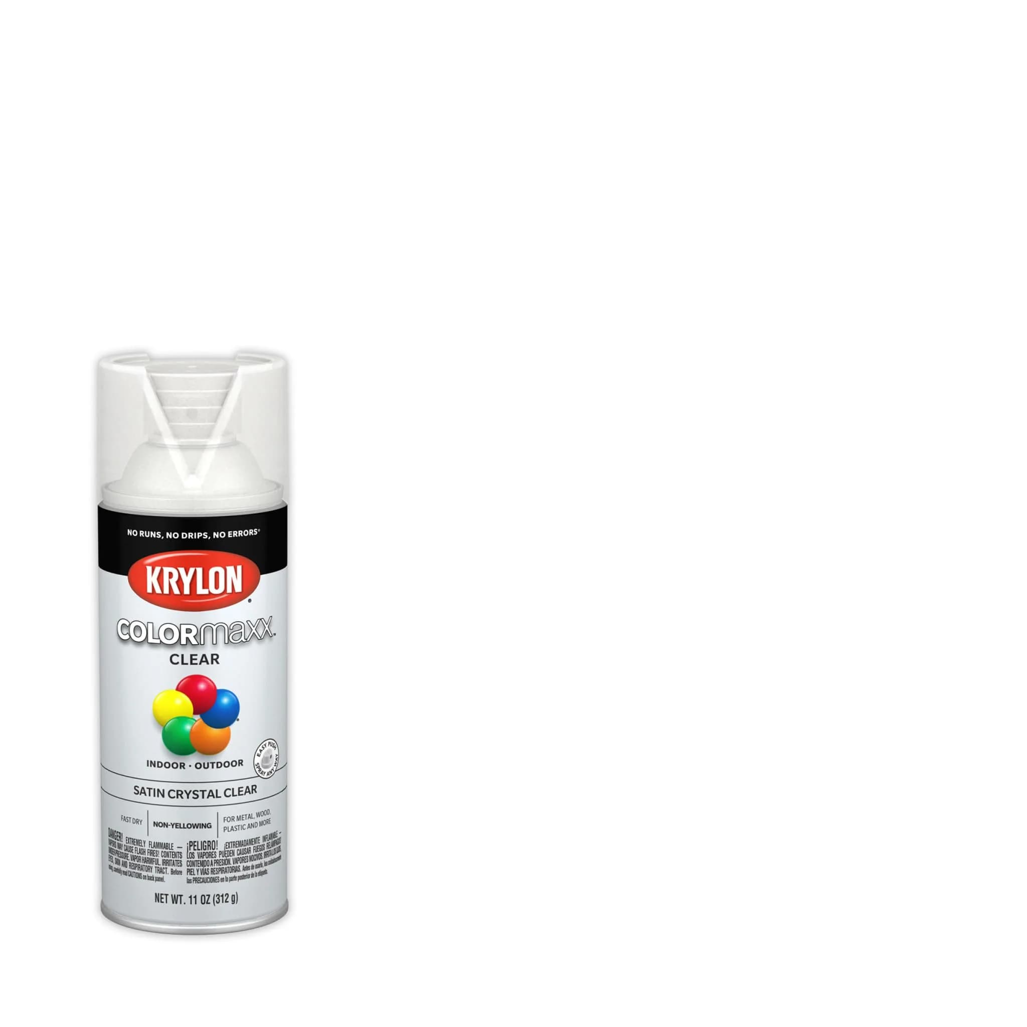 Krylon COLORmaxx Acrylic Clear Spray Paint Satin Crystal Clear 11 oz (312 g) | Indoor/Outdoor Use - view 2