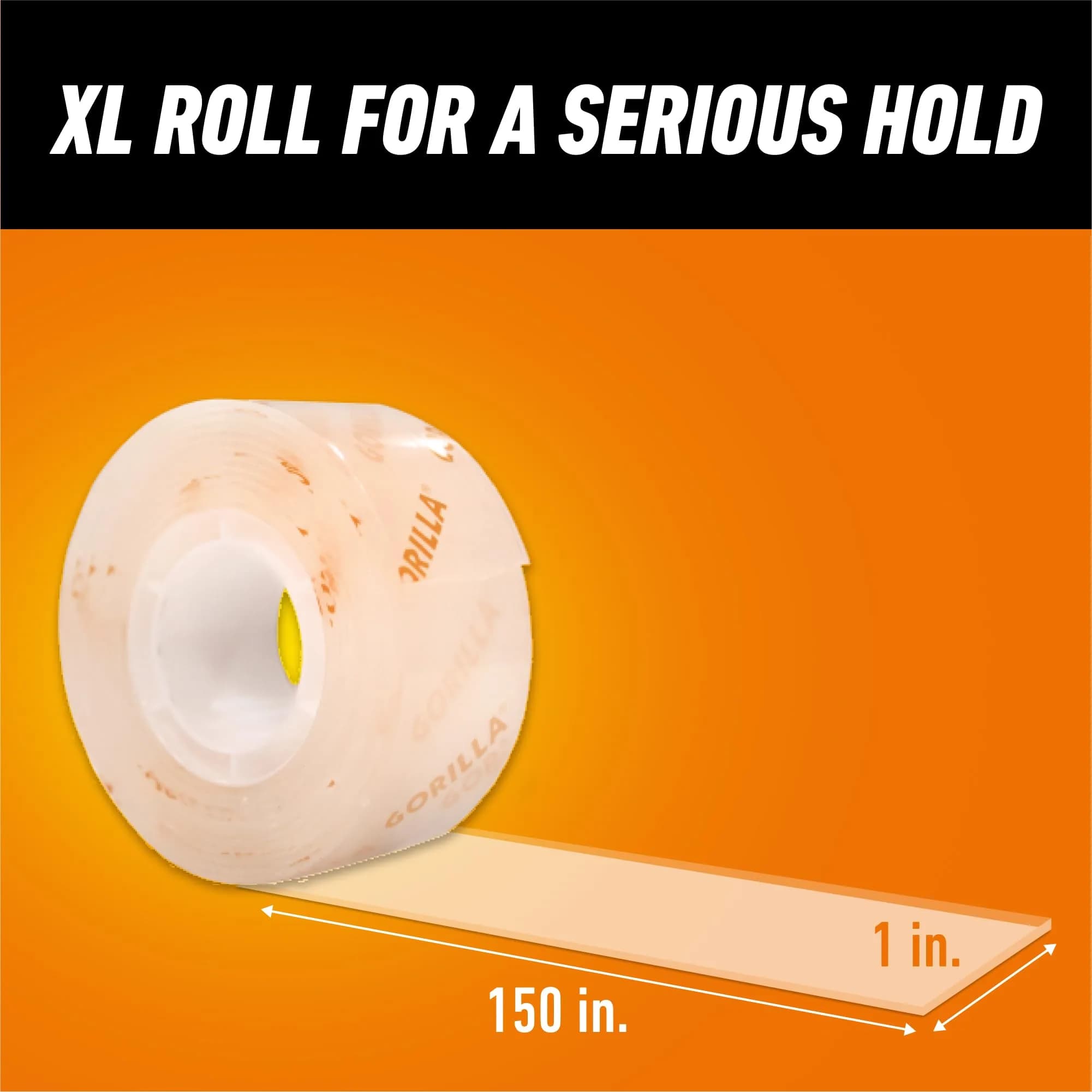 Gorilla Invisible Hold Mounting Tape Clear Double Sided Adhesive - 150 Inches Long | Permanent Indoor Outdoor Hanging - view 6
