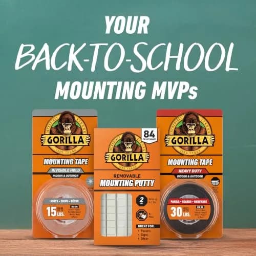 Gorilla Invisible Hold Mounting Tape Clear 1 Inch x 150 Inches | Permanent Double-Sided Adhesive thumbnail 9