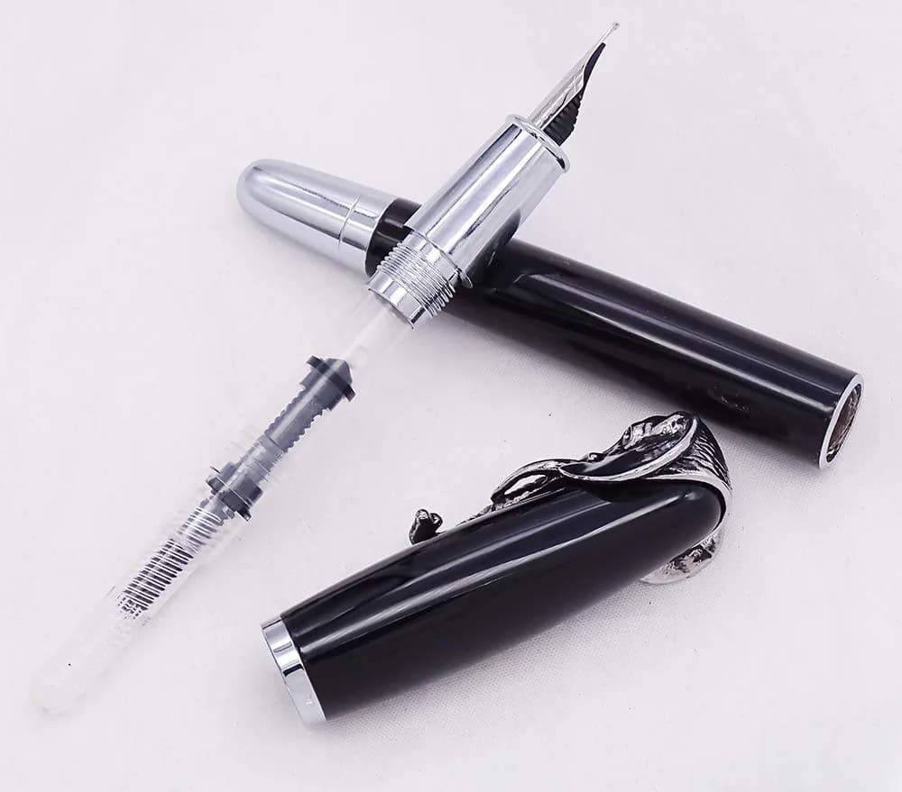 erofa Fuliwen Elephant Fountain Pen Medium Nib with Ink Converter, Black Pattern | 0.5mm - view 5